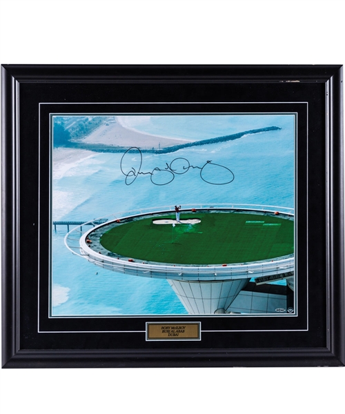 Rory McIlroy Burj Al Arab Hotel in Dubai Signed Framed Photo with UDA COA (29" x 33") 