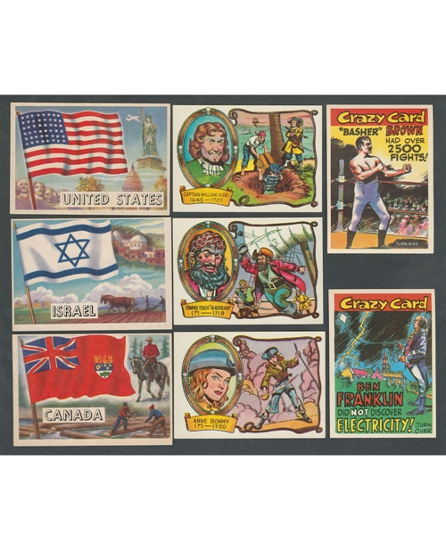 1956 Topps Flags of the World Complete 80-Card Set, 1961 Fleer Pirates Complete 66-Card Set and 1961 Topps Crazy Cards Complete 66-Card Set