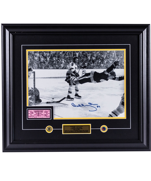 Bobby Orr Signed Boston Bruins "The Goal" Framed Photo Display with COA (24” x 28”) 