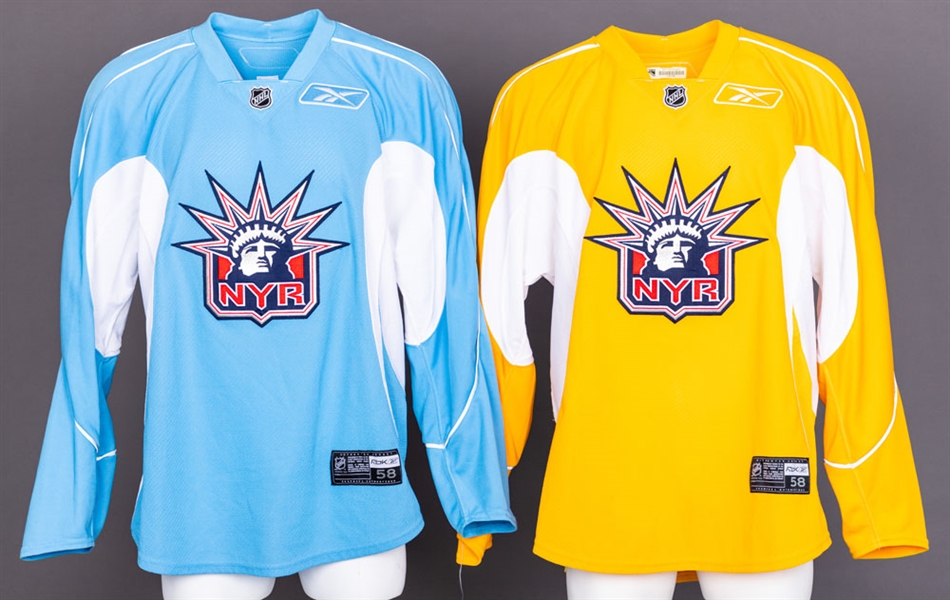 Early-2010s New York Rangers (3) and New York Islanders (1) Reebok Practice Jerseys