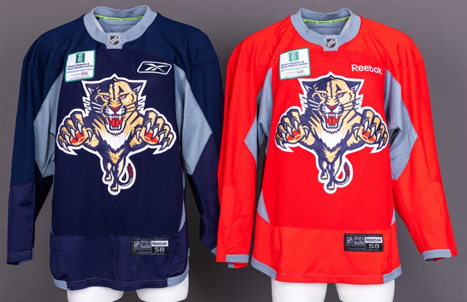 Early-2010s Florida Panthers (3) and Buffalo Sabres (1) Reebok Practice Jerseys