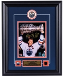 Wayne Gretzky Signed Edmonton Oilers Framed "Hoisting the Cup" Photo Display with WGA COA (17” x 21”) 