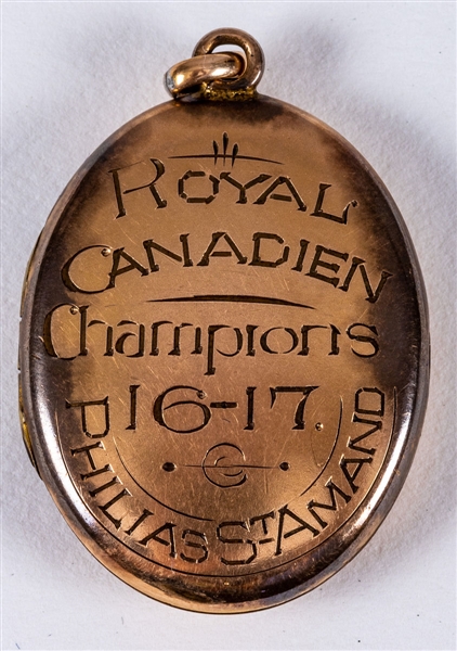 Philias St-Amands 1916-17 Royal Canadien Hockey Champions Locket 