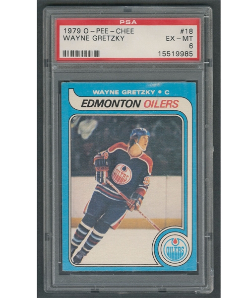 1979-80 O-Pee-Chee Hockey Card #18 HOFer Wayne Gretzky RC - Graded PSA 6