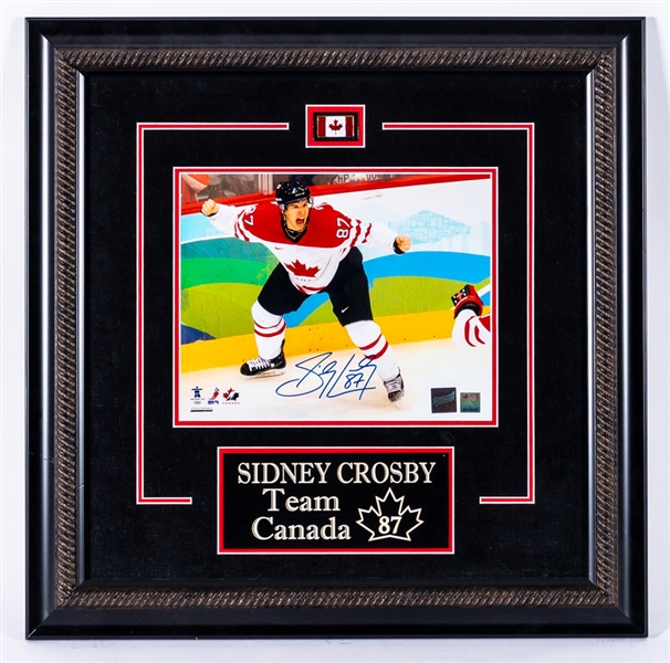 Sidney Crosby Team Canada 2010 Vancouver Olympics Framed Photo Collection of 2 Including Signed “The Golden Goal” Photo Display with Frameworth COA