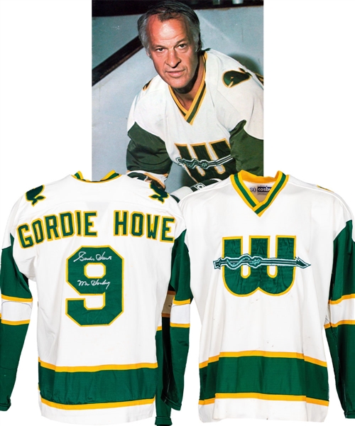 Gordie Howes 1977-78 WHA New England Whalers Signed Game-Worn Pre-Season Jersey - Photo-Matched!