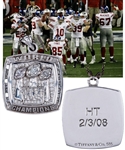 New York Giants 2007 Super Bowl XLII Champions 14K Gold and Diamond Tiffany Pendant 