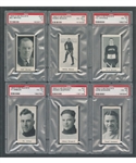 1923-24 Paulins Candy V128 PSA-Graded Hockey Cards (6) Including #19 Brydge, #33 Stevens, #44 Arbour, #47 Sheppard, #58 Sommers and #65 Benson