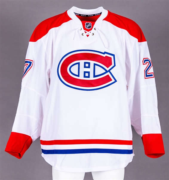 Alex Galchenyuk’s 2016-17 Montreal Canadiens Game-Worn Playoffs Jersey with Team LOA - NHL Centennial Patch!