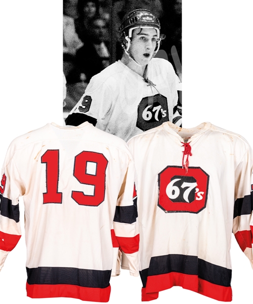 Steve Paynes Late-1970s OHA Ottawa 67s Game-Worn Jersey - Team Repairs!