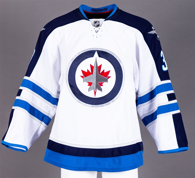 Tobias Enstroms 2016-17 Winnipeg Jets Game-Worn Jersey with Team COA - Team Repairs!