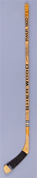 Pat LaFontaines Circa 1984-85 New York Islanders Signed Rookie-Era Game-Used Sher-Wood Stick
