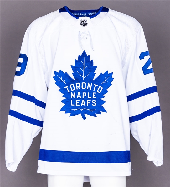 William Nylander’s 2017-18 Toronto Maple Leafs Game-Worn Jersey with Team COA – Team Repairs - Photo-Matched!