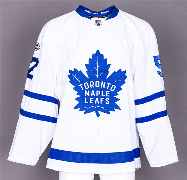 Martin Marincin’s 2016-17 Toronto Maple Leafs Game-Worn Jersey with Team COA – NHL Centennial Patch - Photo-Matched!