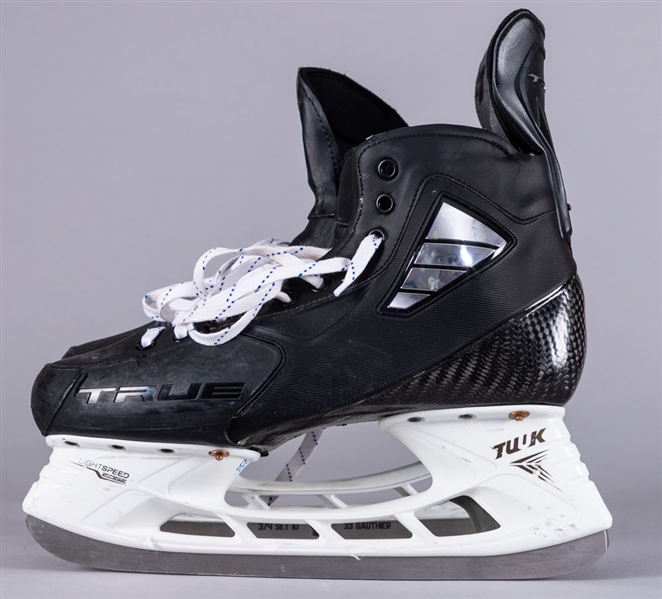 Frederik Gauthier’s 2018-19 Toronto Maple Leafs True Game-Used Skates with Team LOA