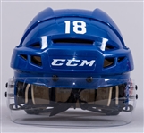Andreas Johnssons 2017-18 Toronto Maple Leafs CCM Game-Worn Rookie Season Helmet with Team LOA