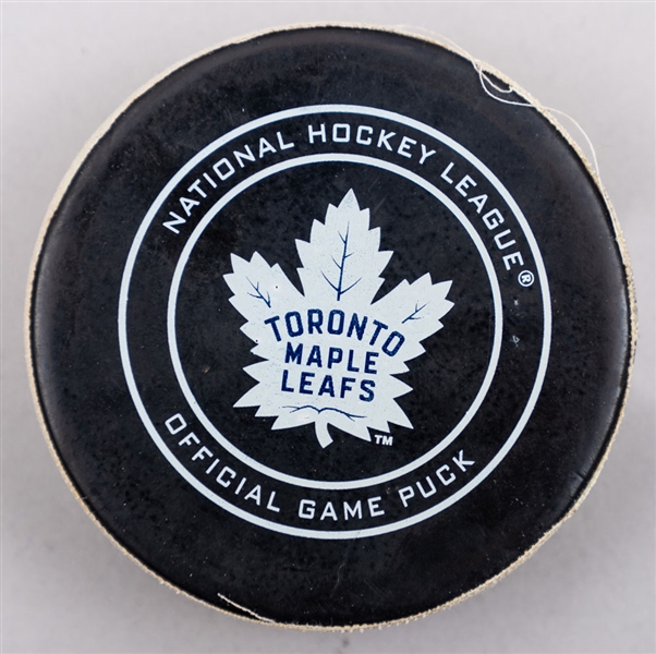 Mitch Marner’s Toronto Maple Leafs December 22nd 2018 Goal Puck – 53rd Career Goal! 