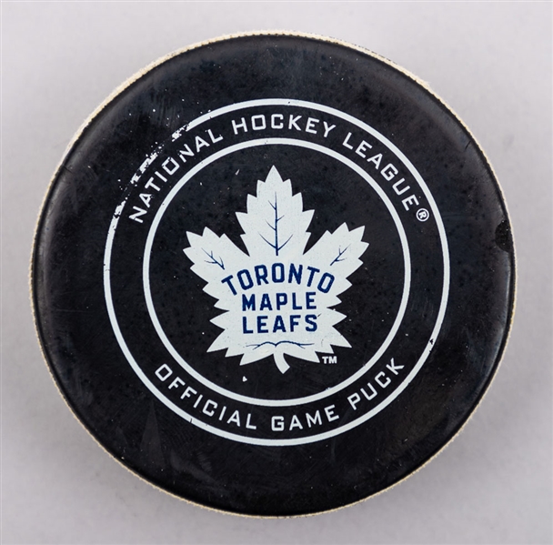 John Tavares’ Toronto Maple Leafs Jan 5th 2019 Goal Puck – 299th Career Goal!