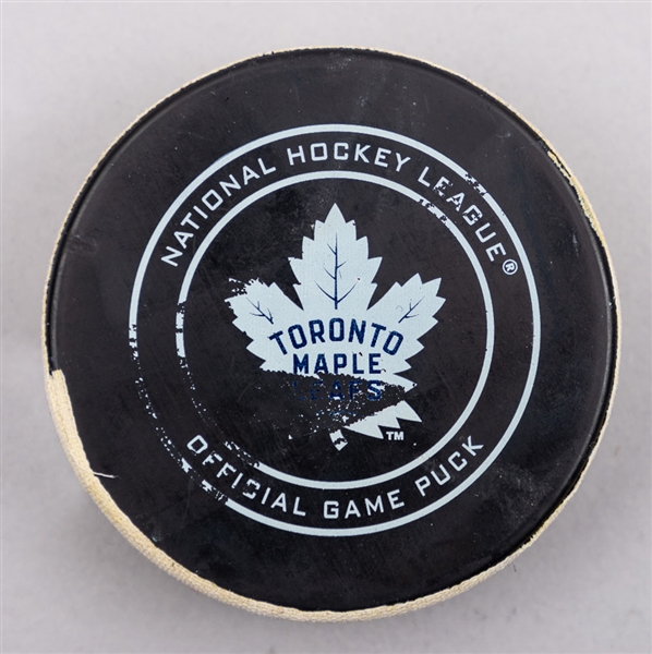 Travis Dermott’s Toronto Maple Leafs Jan 20th 2019 Goal Puck – 4th Career Goal!