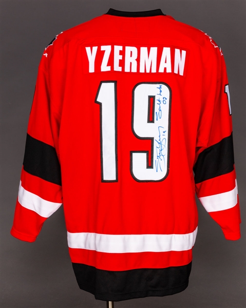 Steve Yzerman Signed 2002 Salt Lake City Olympics Team Canada Alternate Captains Jersey - JSA Certified