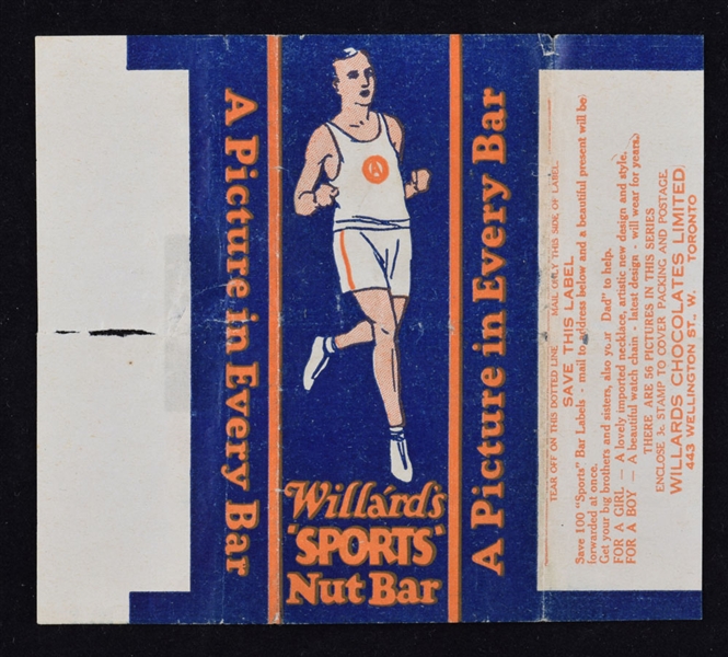 1923-24 Willards Chocolates V122 Hockey / Multi-Sport Card Wrapper