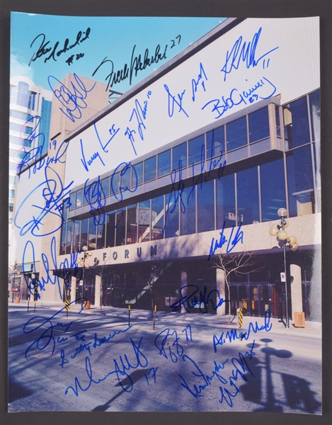 Montreal Canadiens Legends Signed Montreal Forum Photo by 22 with COA (11" x 14")
