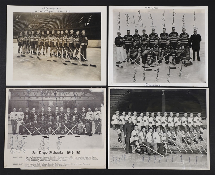 Vintage 1930s/1960s Minor League Team Photo Collection of 11 Including St. Louis Flyers, San Diego Skyhawks, New Westminster Royals, Springfield Indians and More