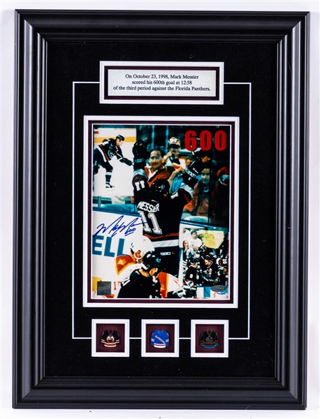 Mark Messier Vancouver Canucks Signed 600th Goal Framed Photo Display – Frameworth Authenticated (16 ¼” x 22”)