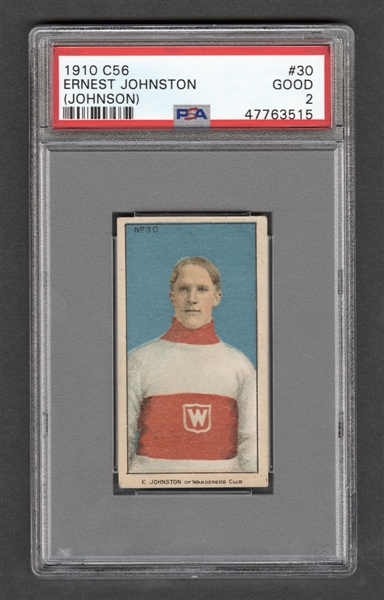 1910-11 Imperial Tobacco C56 #30 HOFer Ernest "Moose" Johnson RC - Graded PSA 2