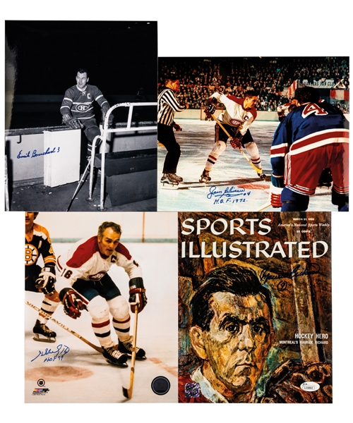 Montreal Canadiens Captains Signed Photo Collection of 11 including Beliveau, Bouchard, Gainey and the Richard brothers with LOA