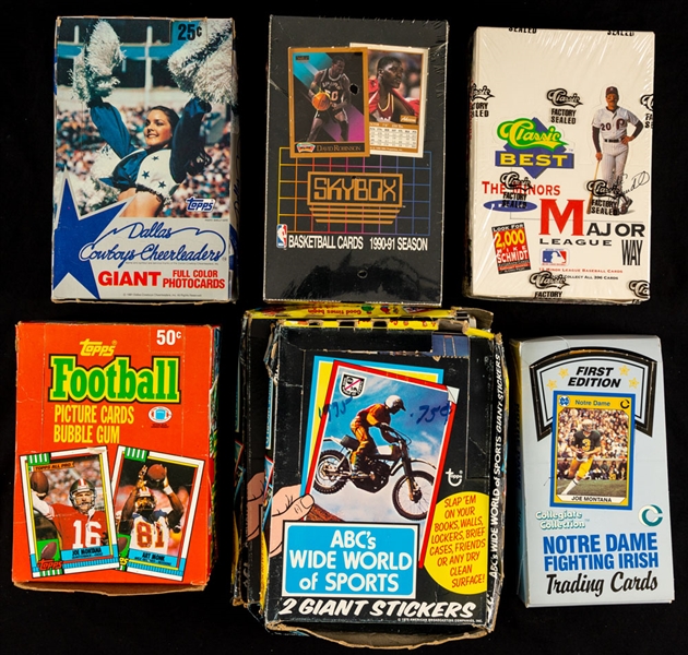 Modern NHL, MLB, NFL & NBA Upper Deck, Bowman, Donruss, Skybox, Topps and Other Brands Wax Boxes (22)