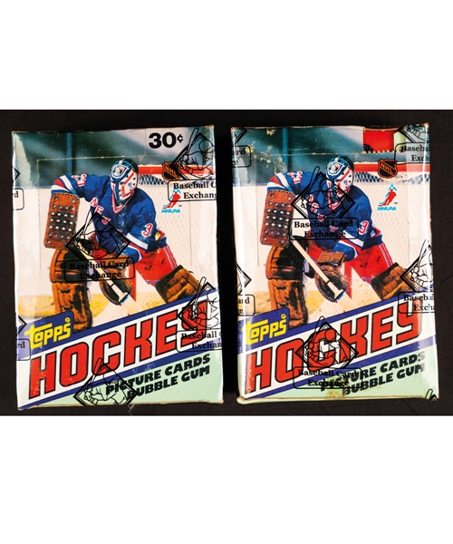 1981-82 Topps Hockey Wax Boxes (2) (36 Unopened Packs in Each Box) - Both BBCE Certified