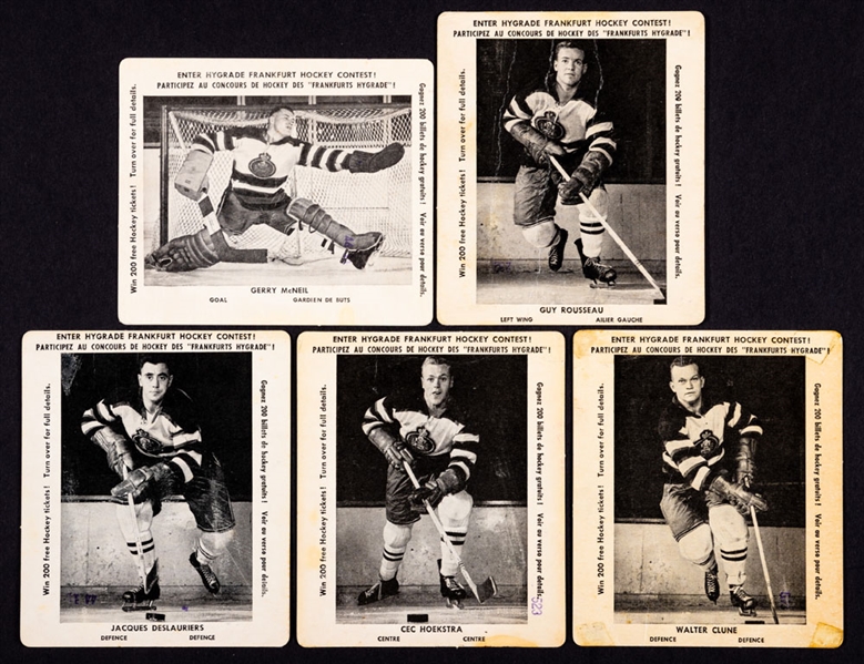 1956-57 Hygrade Frankfurt Montreal Royals Near Complete Set (5/6)