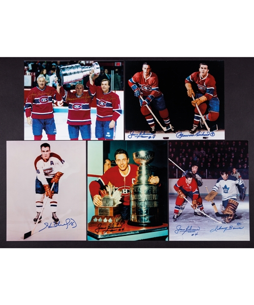 Montreal Canadiens Signed and Multi-Signed Photo Collection of 84 Including Deceased HOFers Maurice Richard (16), Jean Beliveau (21), Henri Richard (12) and Others