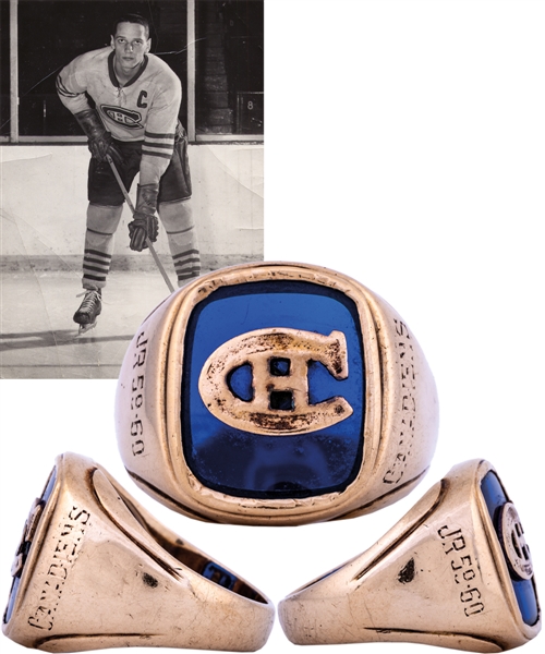 Jacques Laperrieres 1959-60 Junior Canadiens Gold Team Ring from His Personal Collection with LOA