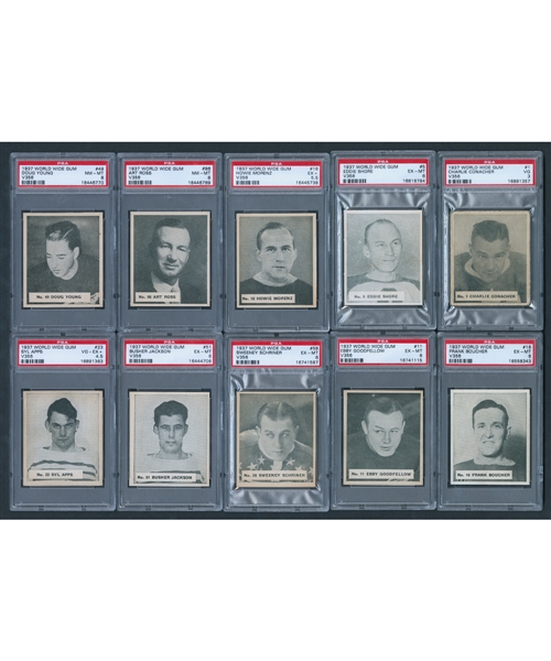 1937-38 World Wide Gum V356 Hockey PSA-Graded Near Complete Set (131/135)