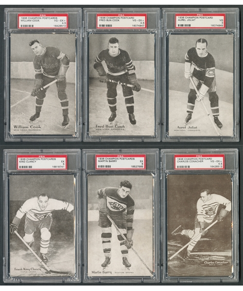 1936 Champion Hockey Postcards Complete Set (10/10) and Triumph Hockey Postcards Starter Set (3/10) - All PSA-Graded