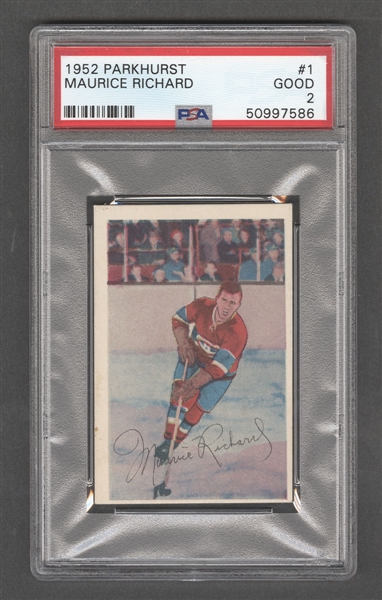 1952-53 Parkhurst Hockey Card #1 HOFer Maurice Richard - Graded PSA 2