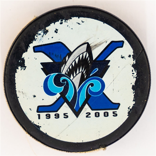 QMJHL Rimouski Oceanic May 6th 2005 Game-Used Puck From Sidney Crosby Last Playoff Home Game in Rimouski