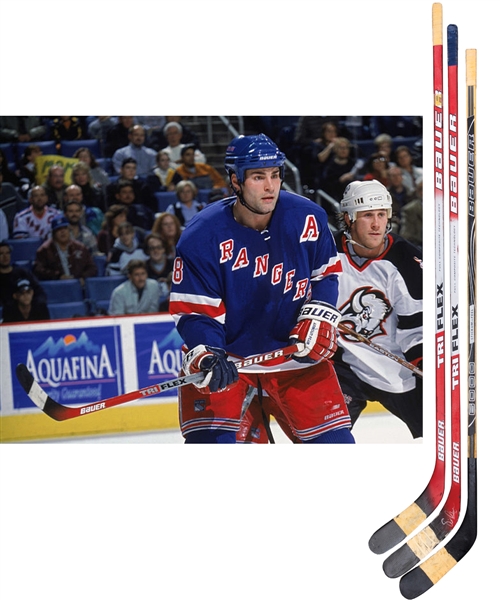 Eric Lindros 2001-04 New York Rangers Bauer Game-Used Sticks (3) from His Personal Collection with His Signed LOA