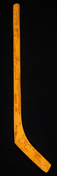 Late-1940s/Early-1950s Hockey Mini-Stick Signed by 19 AHL and Minor League Players