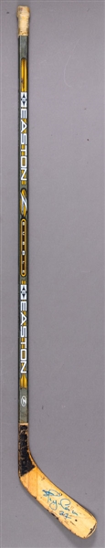 Shayne Corsons Late-1990s Montreal Canadiens Signed Easton Game-Used Stick from Ray Bourque Collection with His Signed LOA