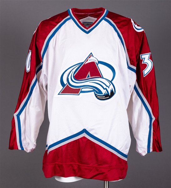 Richard Shulmistras 1995-96 Colorado Avalanche Inaugural Season Game-Worn Pre-Season Jersey with LOA