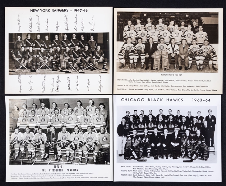 Vintage NHL & Other Leagues Team Photo Collection of 20+ Plus 1950s Cleveland Barons Picture Set (20 inc. Bower) and Mid-1960s Columbus Checkers Picture Set (15)
