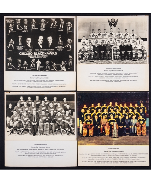 International Hockey Hall of Fame Original Six Teams “Stanley Cup Champions” Photo Display Collection of 33 