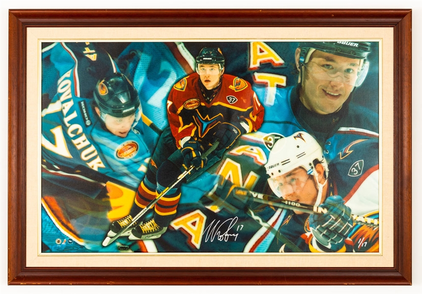 Ilya Kovalchuk Atlanta Thrashers Signed Limited-Edition Framed Canvas Montage #1/17 with COA (30” x 44”) 