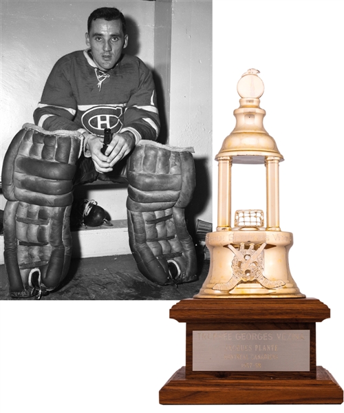 Jacques Plante’s 1957-58 Montreal Canadiens Vezina Trophy with Family LOA (13")