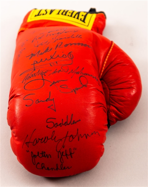 Boxing Greats Multi-Signed Everlast Boxing Glove including Spinks and Walcott with JSA LOA
