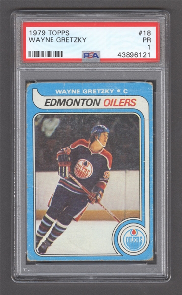 1979-80 Topps Hockey Card #18 HOFer Wayne Gretzky Rookie - Graded PSA 1