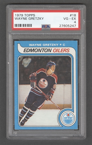 1979-80 Topps Hockey Card #18 HOFer Wayne Gretzky Rookie - Graded PSA 4